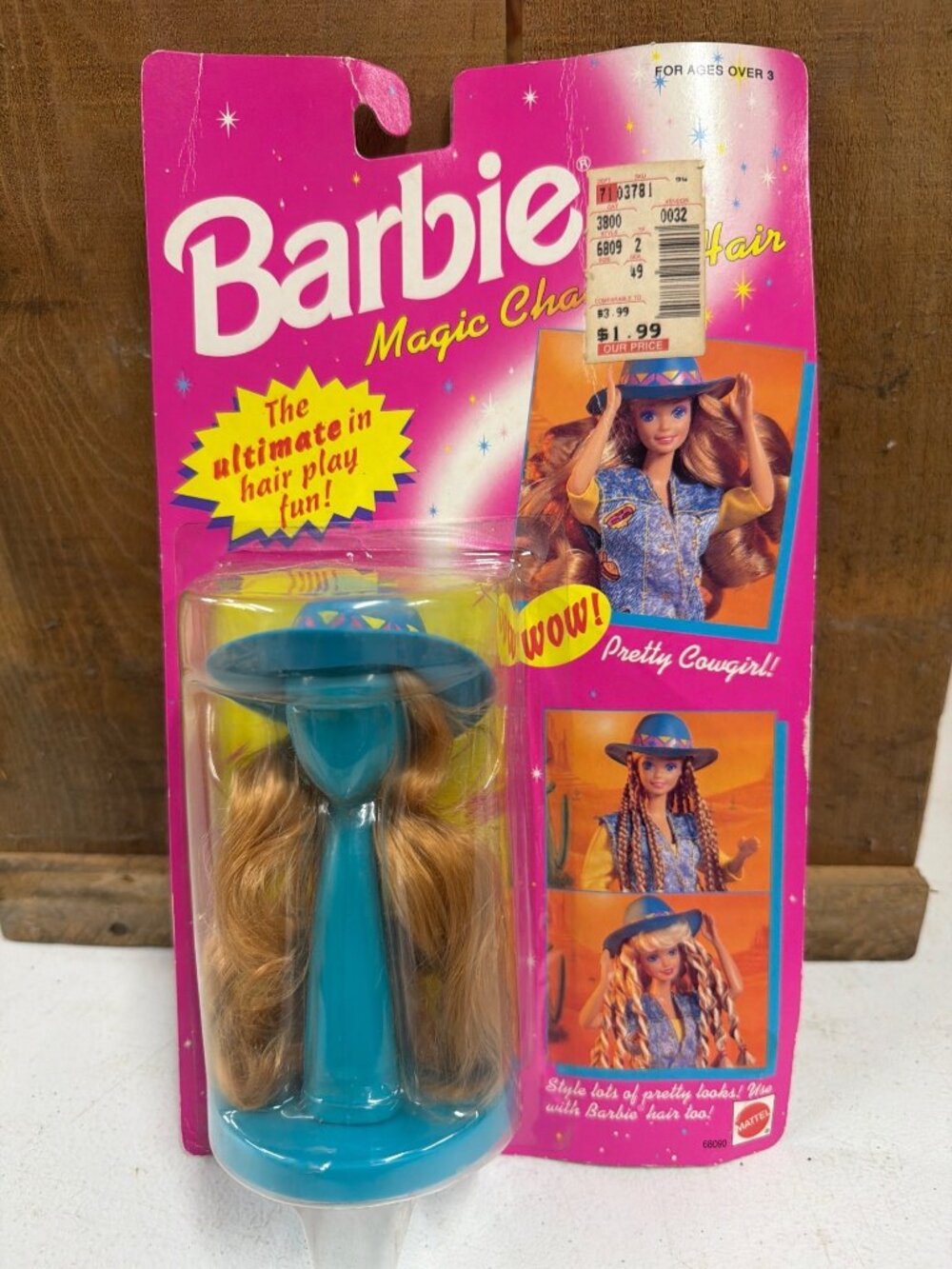 Barbie Magic Change Hair Pretty Cowgirl Doll Mattel 1993 Vintage Collectible